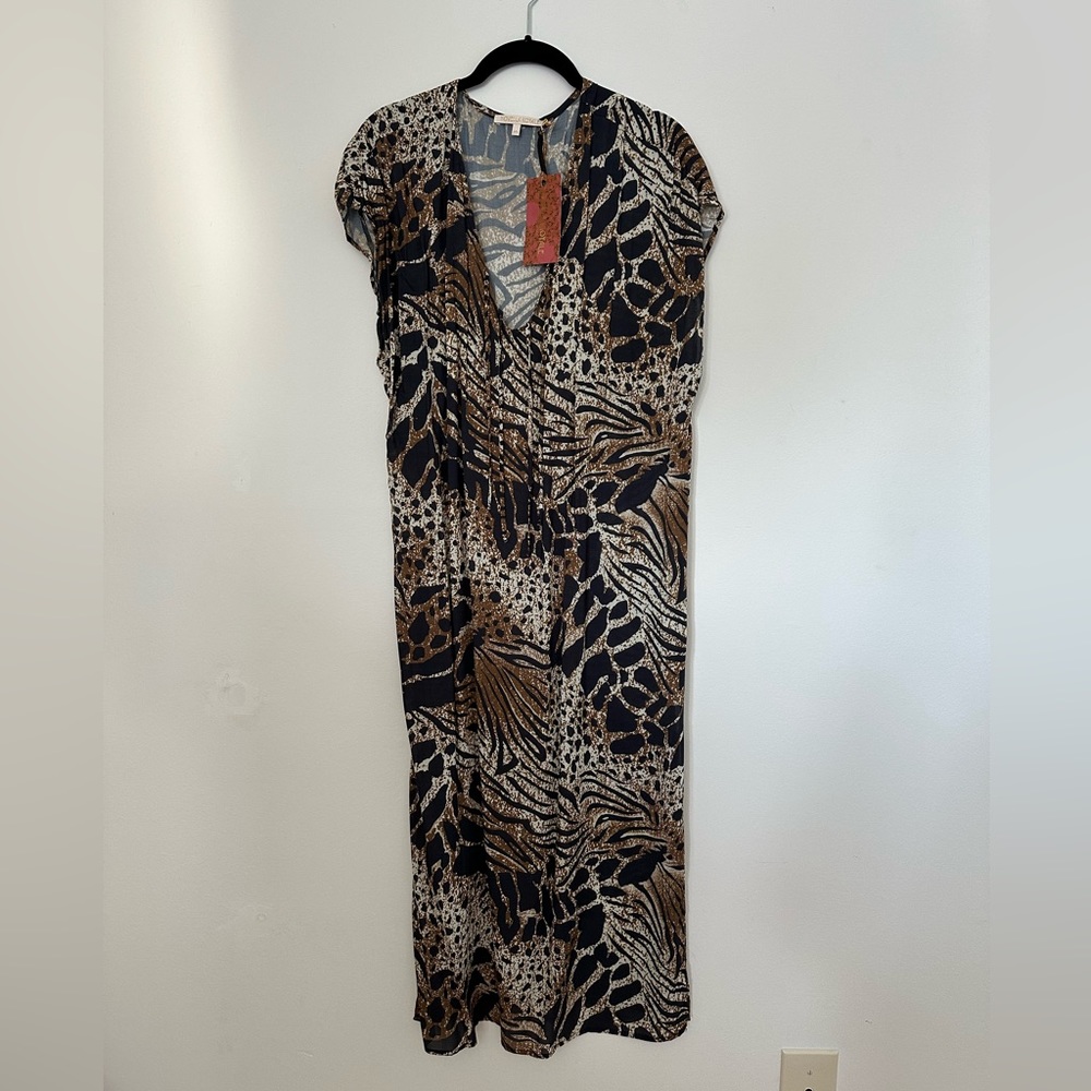 NWT Novella Royale Brown Budapest Margot Caftan Small